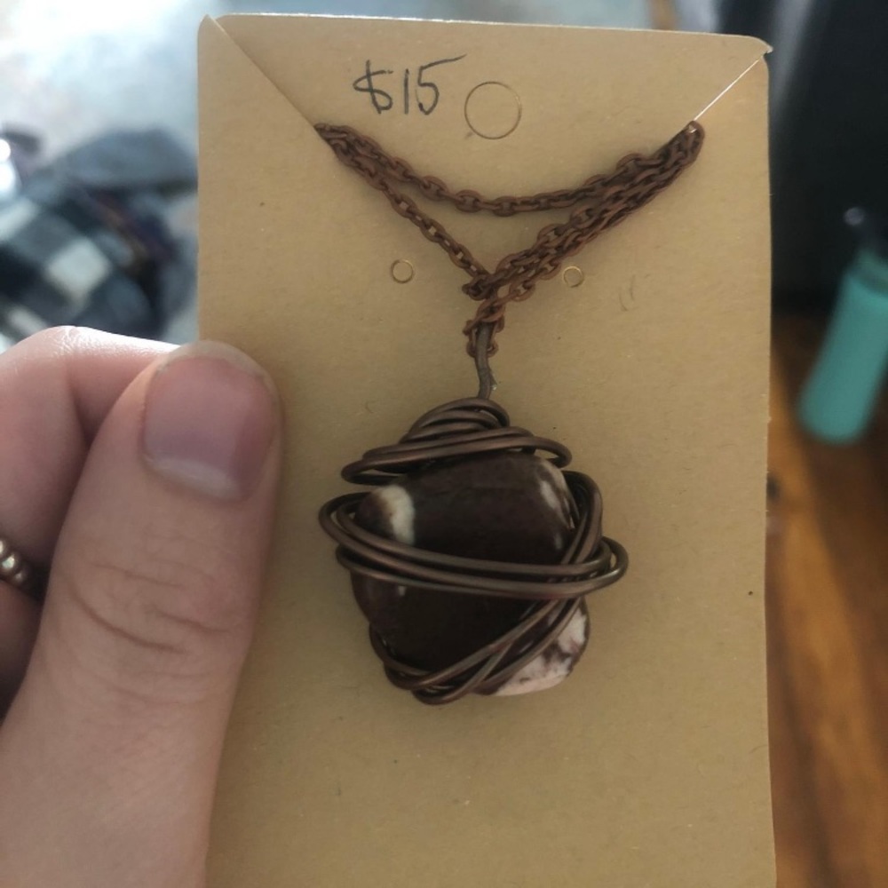 Handmade tiger stone necklace